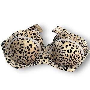 Victoria's Secret Leopard Print Bandeau Bikini Top size 34D